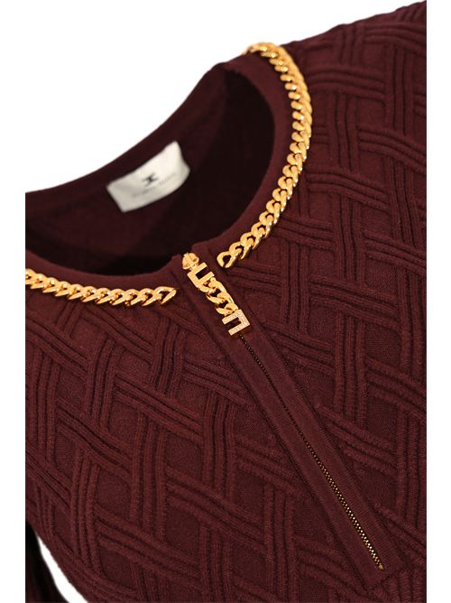 Abito in maglia a rombi con dettaglio gioiello Merlot Elisabetta Franchi | AM20B56E2EA4